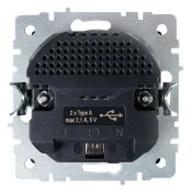 Штепсельная розетка встраиваемая IEK BRITE 16А BR-R14-16-U21-D21-K45 РЮш10-1-БрТБ с з/к и шторками с USB A+A 2,1А бронза