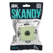 ТВ-розетка встраиваемая проходная IEK SKANDY SK-A10-P-K06 SK-A17G мятный