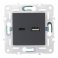 Розетка встраиваемая USB IEK SKANDY A+C 3,1А SK-U22-D31-K48 SK-R14T титан