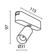 Трековый светильник  5W Белый дневной Фокус/Focus Led Radity 36deg TR103-1-5W4K-M-B на магнитный шинопровод черный