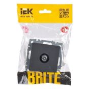 ТВ-розетка встраиваемая проходная IEK BRITE BR-A10-P-K53 РТВ10-0-БрГ графит