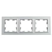 Рамка пластик 3 поста IEK BRITE BR-M32-K47 РУ-3-БрА алюминий