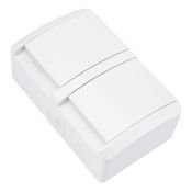 Блок горизонтальный 2 розетки INDUSTRIAL KR-78-0803 с/з белый керамический IP54 KRANZ