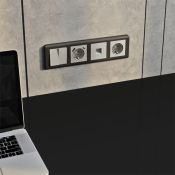 Выключатель встраиваемый двухклавишный перекрестный  WERKEL W1223004 дымчатый
