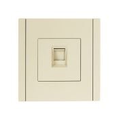 Розетка встраиваемая компьютерная IEK FORTE&PIANO RJ45 кат.5E FP432 ваниль FP-K10-1-K10