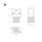Трековый светильник   2W Белый теплый 043296 MAG-ORIENT-BABY-R22 24deg на магнитный шинопровод черный