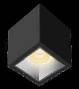 Накладной светильник  12W Белый теплый KUB BS  220V диммируемый куб черный с серебристой вставкой