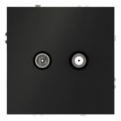 Розетка телевизионная встраиваемая VOLTUM S70 оконечная TV+SAT черный матовый