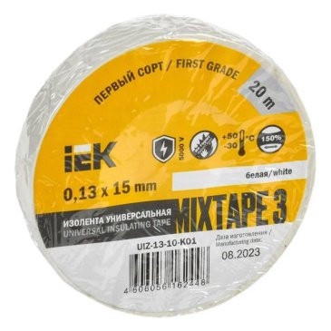 Изолента 15мм*20м белая MIXTAPE 3 UIZ-13-10-K01 IEK