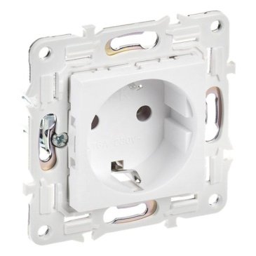 Штепсельная розетка встраиваемая IEK SKANDY 16А SK-R11-16-K01 SK-R05W с з/к без з/ш арктический белый