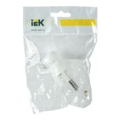 Вилка угловая Евро 16А белая  EVP11-16-01-K01 IEK