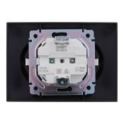 Штепсельная розетка встраиваемая двойная IEK SKANDY 16А SK-R24-16-K53-F SK-R07G с з/к с з/ш в сборе графит