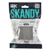 Выключатель встраиваемый трехклавишный IEK SKANDY SK-V30-0-10-K50 SK-V11N металл никель
