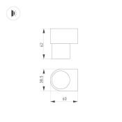 светильник  3W Белый дневной 035541 SP-SPICY-WALL-MINI-S60x39 220V IP20 цилиндр накладной золотой