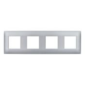 Рамка пластик 4 поста IEK SKANDY SK-M42-K23 SK-F04S серебряный