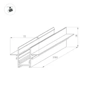 шинопровод магнитный MAG-TRACK-2538-FDW-2000 (BK) встраиваемый черный 046285 DALI