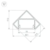 алюминиевый профиль SL-KANT-H18-2000 ANOD 049042