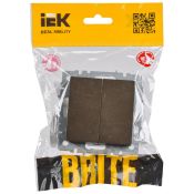 Выключатель встраиваемый двухклавишный проходной IEK BRITE BR-V22-0-10-K45 ВС10-2-6-БрТБ бронза