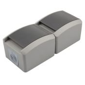 Блок вертикальный 2 розетки INDUSTRIAL KR-78-0616 с/з серый керамический IP54 KRANZ