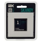 Рамка стеклянная 1 пост IEK SKANDY SK-M12-G-K01 SK-F21W арктический белый