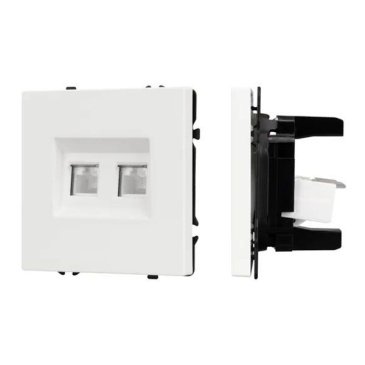 Розетка встраиваемая компьютерная двойная RJ45 кат.6 Arlight 054312 SCT-NOBE-MPC2-SFPL-WH белая