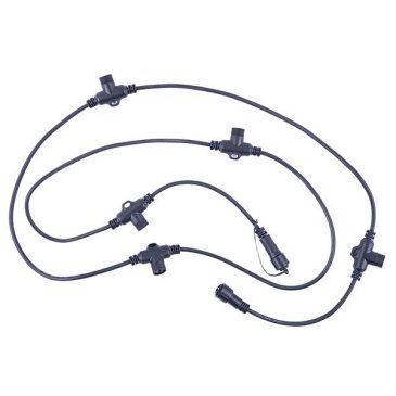 Провод-шина для гирлянд UL-00013221 UCX-F90 T05-2M-BK черный 2м, 5 Т-коннекторов, шаг 50см,статика-мерцание IP67