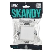 Выключатель встраиваемый одноклавишный IEK SKANDY SK-V10-0-10-K01 SK-V01W арктический белый