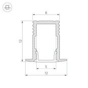 алюминиевый профиль S-LUX SL-MINI-8-H12-F12-2000 ANOD 023715
