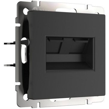 Розетка встраиваемая компьютерная двойная WERKEL Ethernet  RJ-45 W1182208 черный матовый