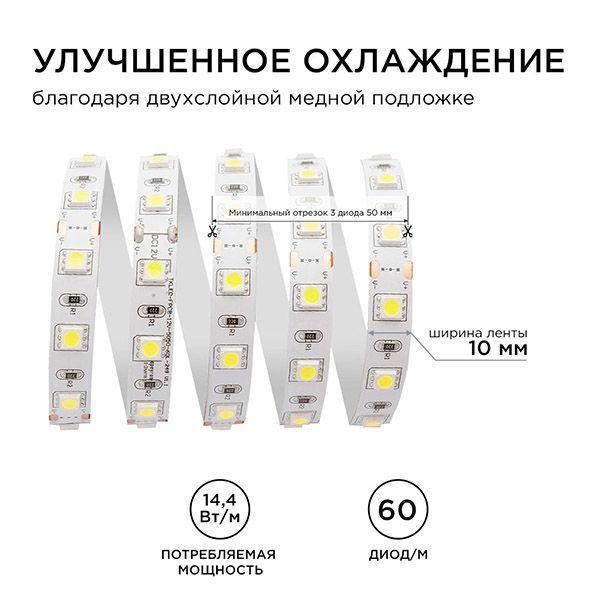 Светодиодная лента Белый 5050 12V 14.4W/m 60Led/метр 00-15 Стандарт 10мм IP20 Светодиодная лента Белый 5050 12V 14.4W/m 60Led/метр 00-15 Стандарт 10мм IP20