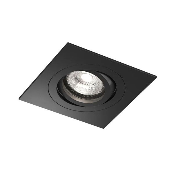 Встраиваемый светильник без лампы DENKIRS HYDRO DK2111-BK GU10 черный квадратный IP44