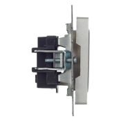 Штепсельная розетка встраиваемая IEK BRITE 10А BR-R10-10-K47 РС10-1-0-БрА без з/к и шторками алюминий