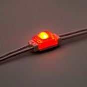 Светодиодный модуль герм. 1led Красный 2835smd 12V квадратный с линзой ELF SOL+DOT R