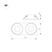 Корпус 031712 PLURIO-BASE-BUILT-RS185x85 овальный встраиваемый черный