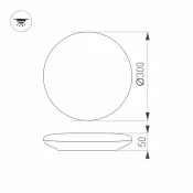 светильник с датчиком движения 18W Белый теплый 030162 CL-FRISBEE-MOTION-R300 круглый накладной белый