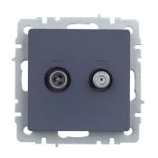 Розетка встраиваемая комбинированная IEK BRITE BR-AF20-O-K35 РТВ/РСп12-БрМ TV+SAT маренго