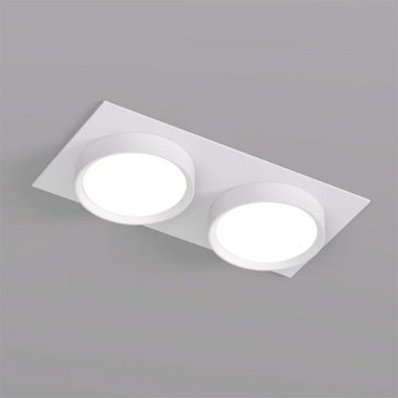 Встраиваемый светильник без лампы DENKIRS FLAT DK2092-WH 2xGX53 белый прямоугольный