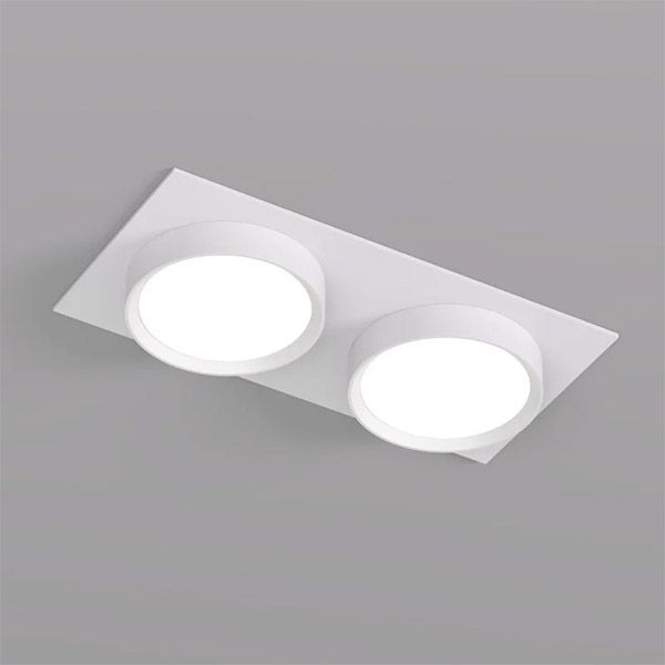 Встраиваемый светильник без лампы DENKIRS FLAT DK2092-WH 2xGX53 белый прямоугольный
