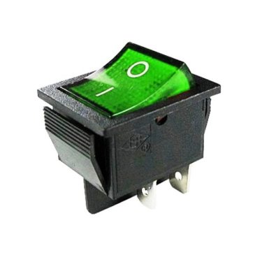 Переключатель  IRS-201-3C on-off, 15.0А, зеленый с подсветкой