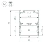 алюминиевый профиль SL-LINE-4050-3L-2000 ANOD 044666