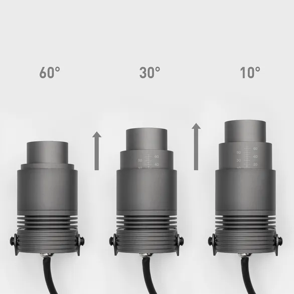 светильник  12W Белый теплый 026447(2) ALT-RAY-ZOOM-R61 10-60 deg 220V  IP67 темно-серый