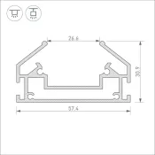 комплектующие к профилю MAG профиль-держатель MAG-STRETCH-ORIENT-2620-2000 039173
