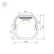алюминиевый профиль ARH-LINE-D-1515-2000 SQUARE ANOD 061083