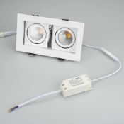 Встраиваемый светильник  18W Белый дневной 024138 CL-KARDAN-S180x102-2x9W 220V IP20 поворотный прямоугольный белый