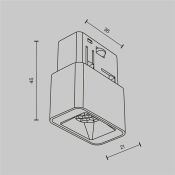 Трековый светильник   2W Белый дневной TR100-2-2W4K-S-B Точки/Points S Exility IP20 на магнитный шинопровод черный