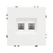 Розетка встраиваемая компьютерная двойная RJ45 кат.6 Arlight 054312 SCT-NOBE-MPC2-SFPL-WH белая