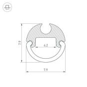 алюминиевый профиль ARL ARH-ROUND-D8-2000 ANOD 036325