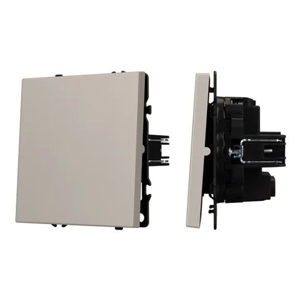 Выключатель встраиваемый одноклавишный перекрёстный 059428 SWT-NOBE-MKX1-SFPL-CA кашемир