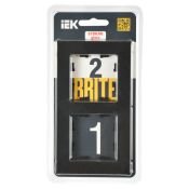 Рамка стеклянная 2 поста IEK BRITE BR-M22-G-31-K02 РУ-2-2-Бр черный матовый