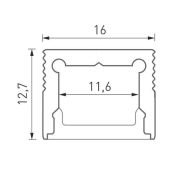 комплект профиля DesignLed с экраном LS1613 накладной ANOD